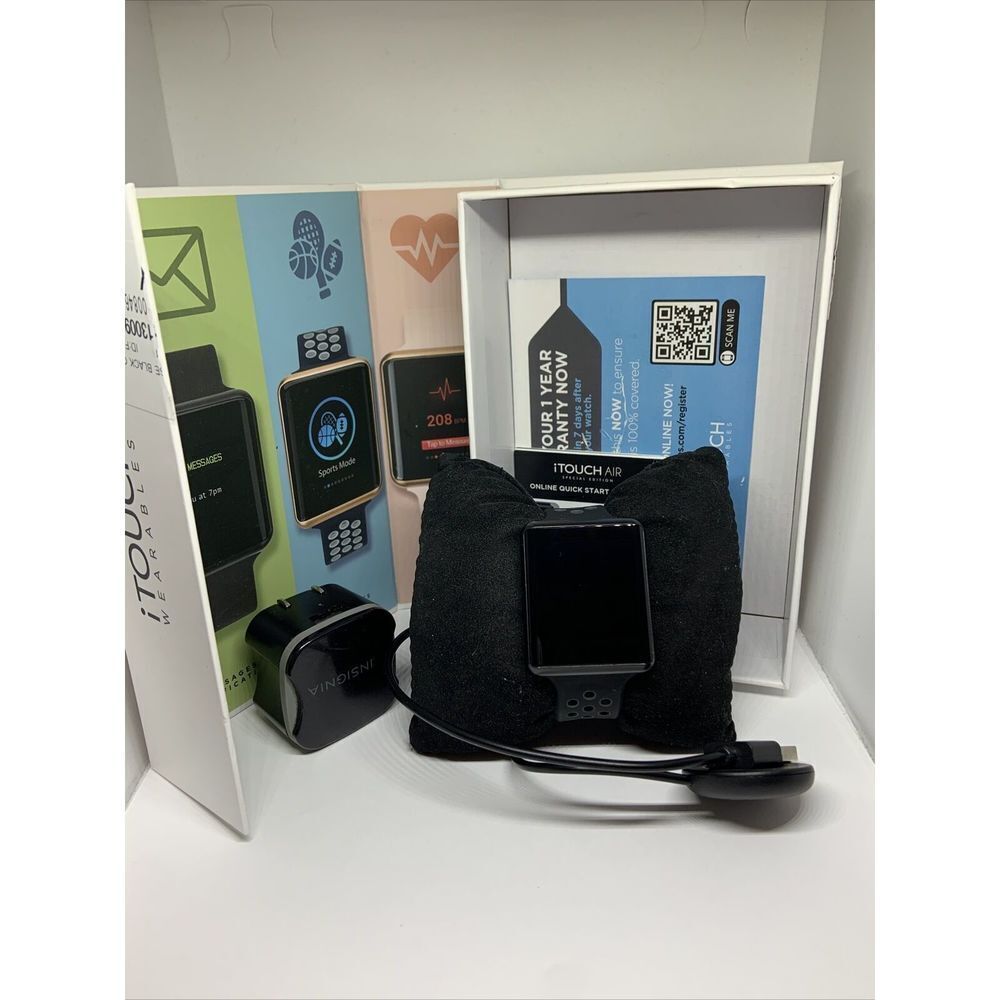 ITouch Special Edition Unisex Air Black Silicone Touchscreen Smart Watch QU33